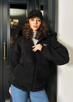 Кофта. куртка с капюшоном тедди 5 цветов 44-48,48-52, 52-56 sin818-648aве