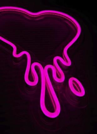 Неоновая светодиодная вывеска led "тающее сердце" 39х29см: яркий подарок для влюбленных