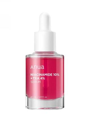 Освітлювальна сироватка з ніацинамідом anua niacinamide 10% + txa 4% serum 30ml