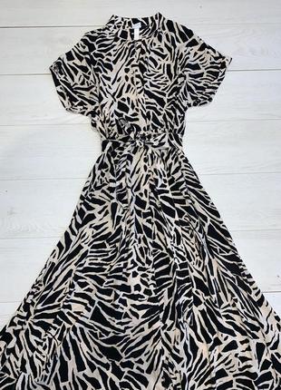 Длинное платье платье на пуговках под пояс h&amp;m xs-s