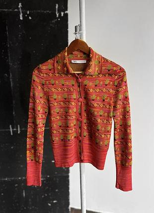 Zara jacquard womens knit long sleeve cardigan sweater женский кардиган, свитер на длинный рукав