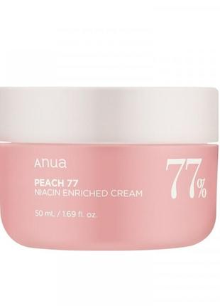 Зволожувальний крем з екстрактом персика anua peach 77% niacin enriched cream 50ml