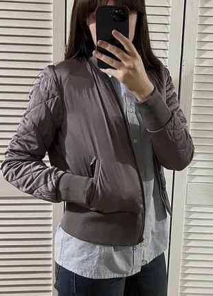 Куртка h&m бомбер жіночий демісезонний вітровка сіра