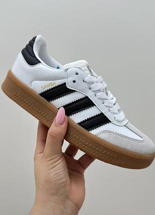 Adidas samba xlg white black жіночі кросівки адідас самба хл