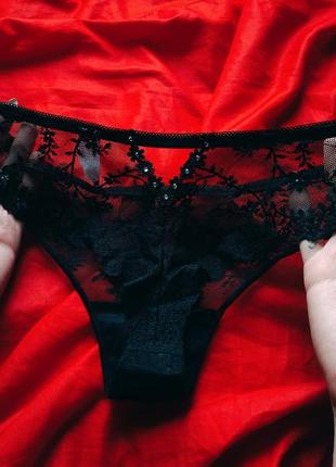 Трусики бразилианы прозрачное кружево