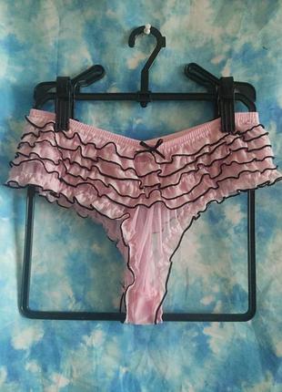 Трусики из сетки с рюшами в стиле бурлеск кабаре
