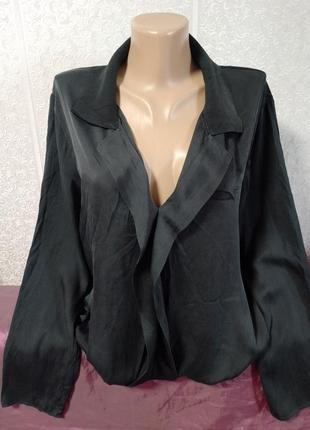 Блуза чорна шовкова