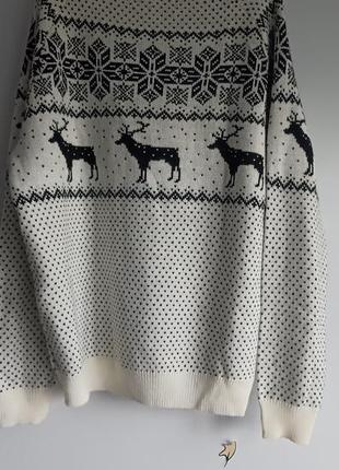 Новогодний джемпер свитер с оленями рхл