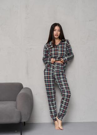 Костюм жіночий домашній з сорочкою та штанами, жіноча піжама