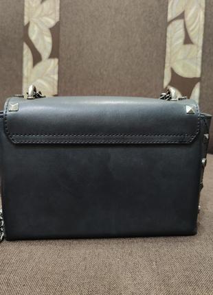 Натуральная кожаная кожаная кожаная сумка сумочка клатч черная4 фото