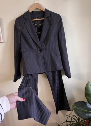 Жіночий сірий класичний костюм піджак+брюки