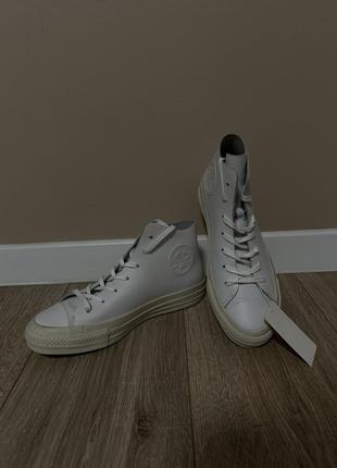 Жіночі високі кеди за натуральної шкіри converse