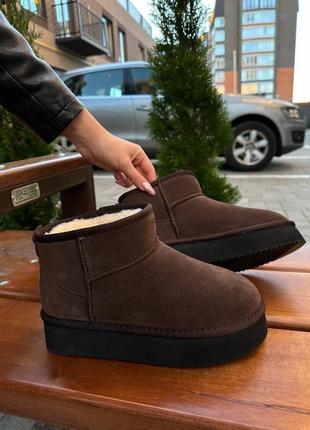 Угги натуральна замша в трендовому кольорі 🍫