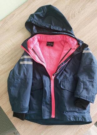 Трансформер куртка ветровка с подстежкой 2в1 on the peak 98/104