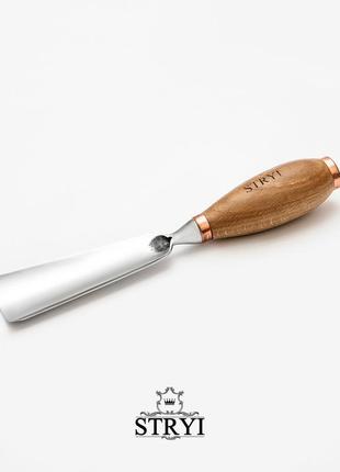 Стамеска ударная 40мм stryi profi отлогая для объёмной и скульптурной резьбы по дереву, арт. 160540