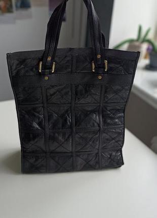 Винтажная сумка шоппер кожа +кожа