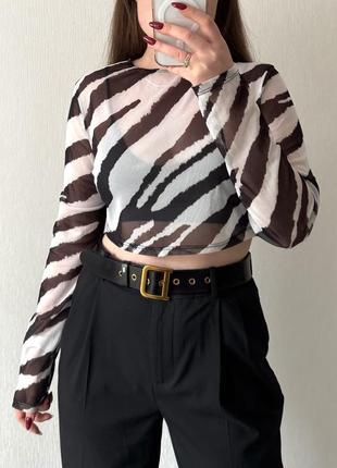 Голь-сетка у зебра принт / принт зебра / гольф - сетка / сеточка / прозрачный гольф