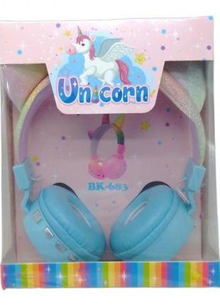 Навушники бездротові "unicorn" (блакитні)