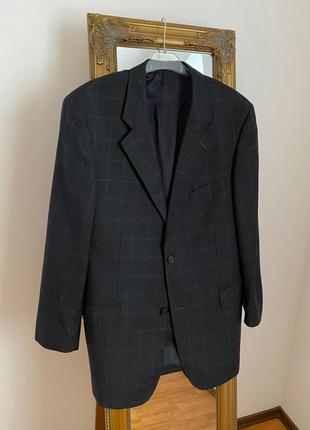 Новий піджак в клітинку від преміум бренду zegna вовна/шовк