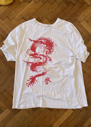 Футболка з принтом дракон, xl, стан нової