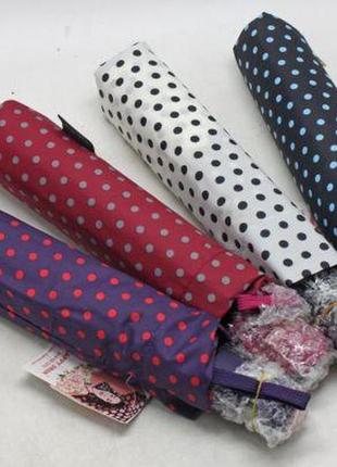 Зонтик полуавтоматический "горошек", красный