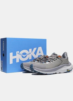 Кроссовки мужские hoka one one kaha 2 low gore-tex'sharkskin blue coral'