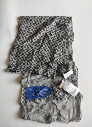 Шарф с орнаментом codello 170-55cm серый 2