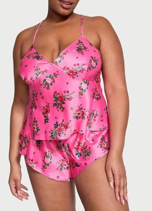 Satin open-back cami & shorts set піжама victoria’s secret вікторія сікрет