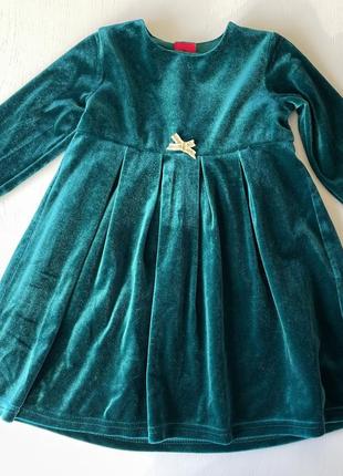 Велюрова святкова сукня смарагдова 12-18 міс