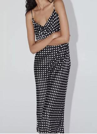 Платье zara черное в горох