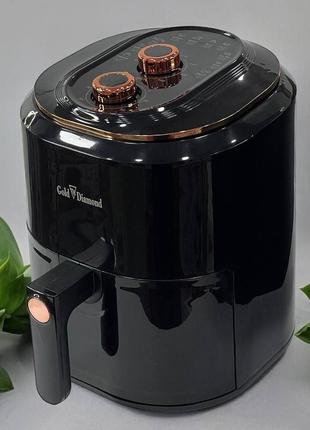 Настільна фритюрниця професійна зі знімною чашею для кухні, повітряна безоливна фритюрниця gold