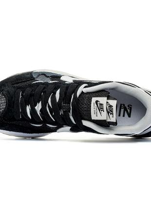 Стильные кроссовки высокого качества в стиле nike vaporwaffle sacai black white4 фото
