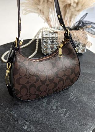 Сумка багет coach коричневый 4