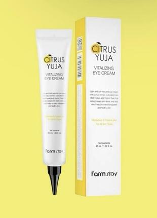 Крем для кожи вокруг глаз farmstay citrus yuja vitalizing eye cream с экстрактом юдзу, 45 мл