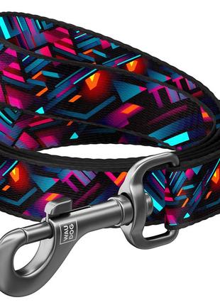 Повідець для собак нейлоновий waudog nylon, малюнок "нескінченні світи", l-xxl, ш 25 мм, дов 300 см