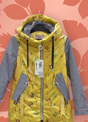 Осіння тепла блискуча непромокальна куртка плащівка для дівчинки з підкладкою, дитячі куртки демісезон 8-9 л дитячий світ