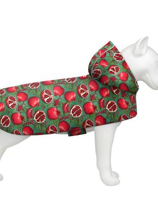 Дощовик-накидка з капюшоном для собак waudog clothes, малюнок "гранати", а 23-26 см, b 30-36 см, с 15-20 см