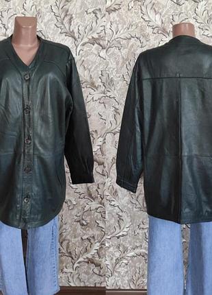 Стильная винтажная оверсайз куртка из натуральной кожи