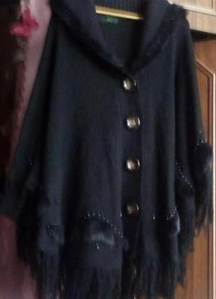 Кардиган-пончо большого размера