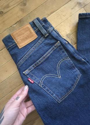 Темные синие джинсы levi's premium ribcage straight ankle высокая посадка талия джинсы levi's6 фото