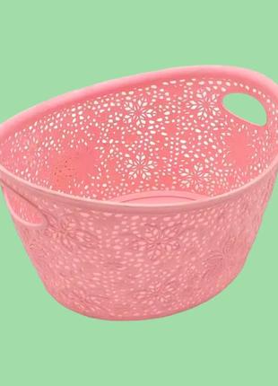 Кошик пластиковий овальний без кришки мереживо abdik plastik 115 ящик для зберігання речей 35*29 h 18 cm 7 л variomarket