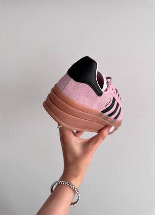 Жіночі кросівки в стилі adidas gazelle bold pink / black premium.7 фото