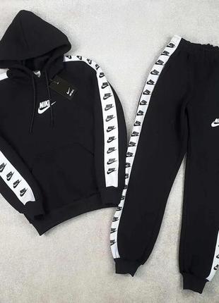 Спортивний костюм nike на підлітка, одяг теплий дитячий на флісі худі штани для хлопчиків найк 10-15 л
