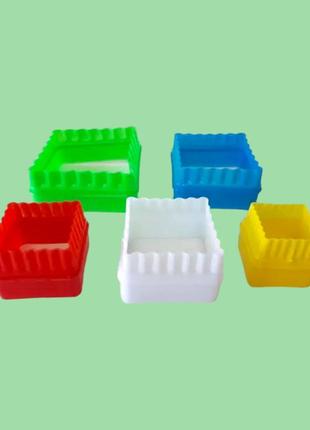 Вирубка квадратна для тіста печива і пряників кондитерська пластикова форми для вирізання тіста набір 5 шт variomarket