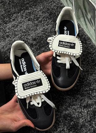 Adidas samba wales bonner black white, женские кроссовки, жемчужные кроссовки