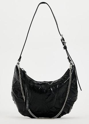 Новая черная сумка на плечо с цепочкой zara