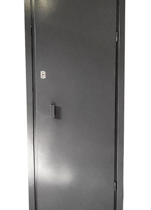 Двері вхідні tehno dveri з приварною ручкою металеві однолистові праві 680х2050 мм мокрий асфальт