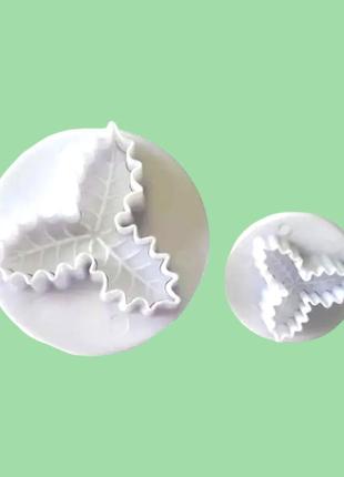 Наборы кондитерских плунжеров для мастики и печенья пластиковый лист дуба 2 штуки variomarket