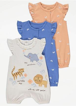 Комбинезоны/песочники safari animals and butterfly george 7083