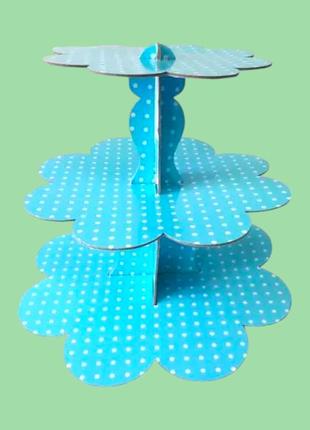 Стойка для капкейков кексов маффинов картонная подставка для пирожных этажерка 3 х ярусная стенд variomarket